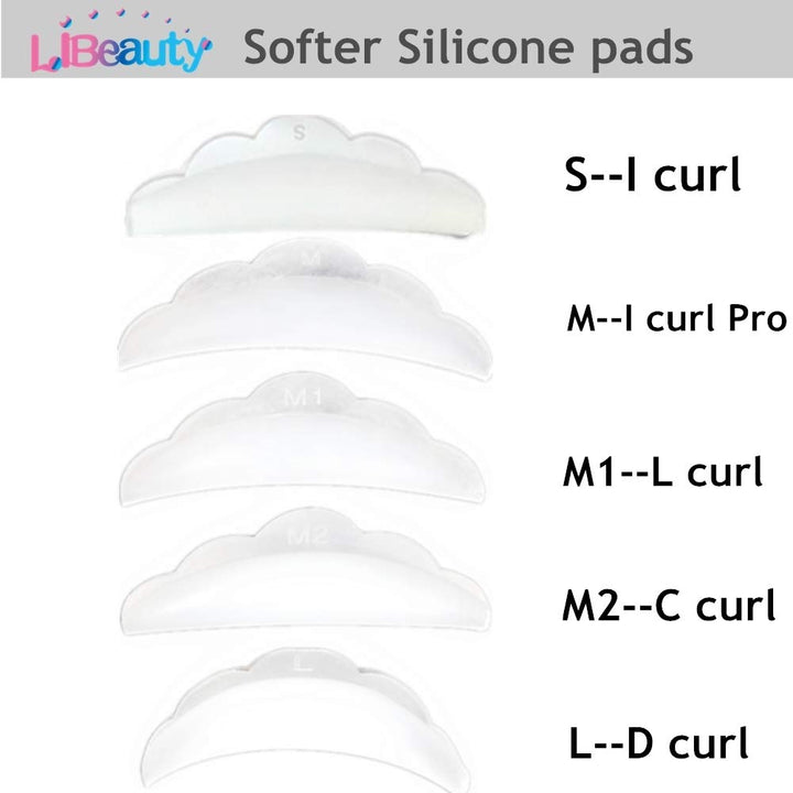Lash Lift Pads,Eyelash Perm Rods,Super Soft Lash Lift and Tint pads,10Pcs Reusable Silicone Lash Lifting Shields 5 Size SMM1M2L DIY At Home