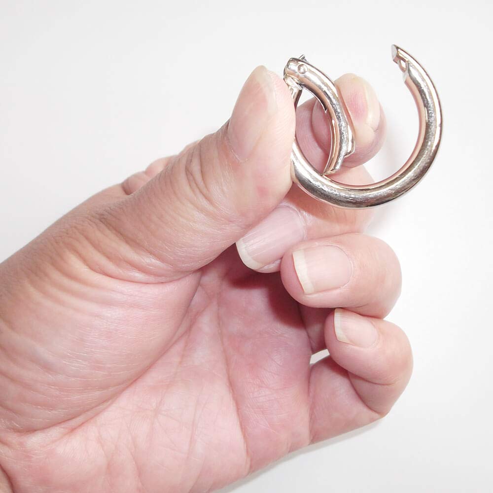 Sturdy Alloy Spring O Ring,Spring Clip Round Carabiner,Metal Circle Trigger Rings Firm Clasp Snap Hook Key Ring Buckle Fastener,Range 3/4 inch to 2 inch Size (Silver, 35mm(1.37))