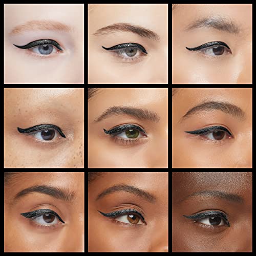 Wing Eyeliner Stamp Pens 2x Liquid Cat Eye Winged Eyeliner Stamp &amp; Fine Tipped Pen Eyeliner Stencil Smudge Proof Black Eye Liner Tiktok Trend Items Sweatproof -Black 10mm