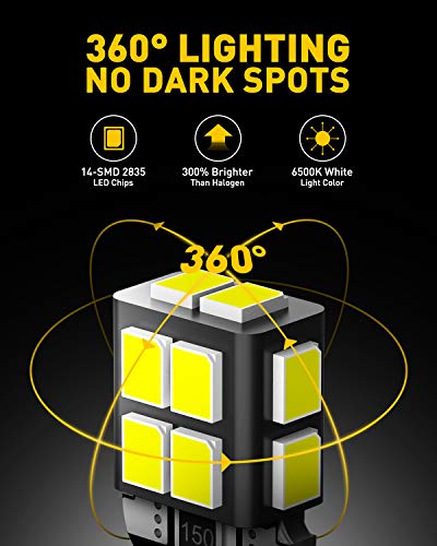 AUXITO 194 LED Bulb 6000K White 168 2825 W5W T10 Wedge 