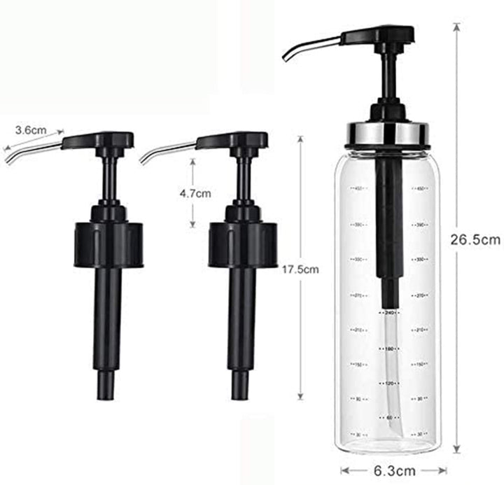 Sauce Squeeze Bottle, No Drip,Lead-Free Glass Bottles,17 Ounce Big Olive Oil Dispenser Bottle Set, Ketchup Salad Dressing Honey Oil Presser,Sticky Sauce Squeeze Bottle for Kitchen and BBQ(2 Pack)
