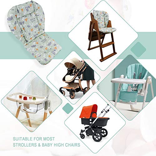 Baby High Chair Cushion, Thick Pad for Wooden High Chair, Baby Dining Chair Liner Mat(Blue Rainbow)