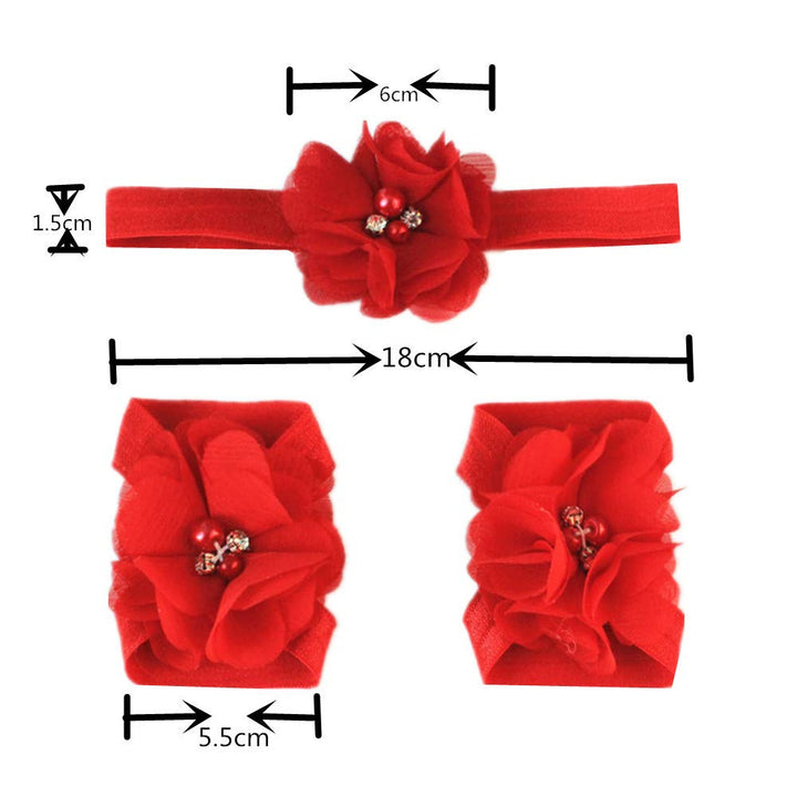 ZOCONE 10 Colors Baby Girl Headbands and Barefoot Flower Sandals Value Set Baby headbands Feet Accessories for Newborn Infants Toddlers Girls