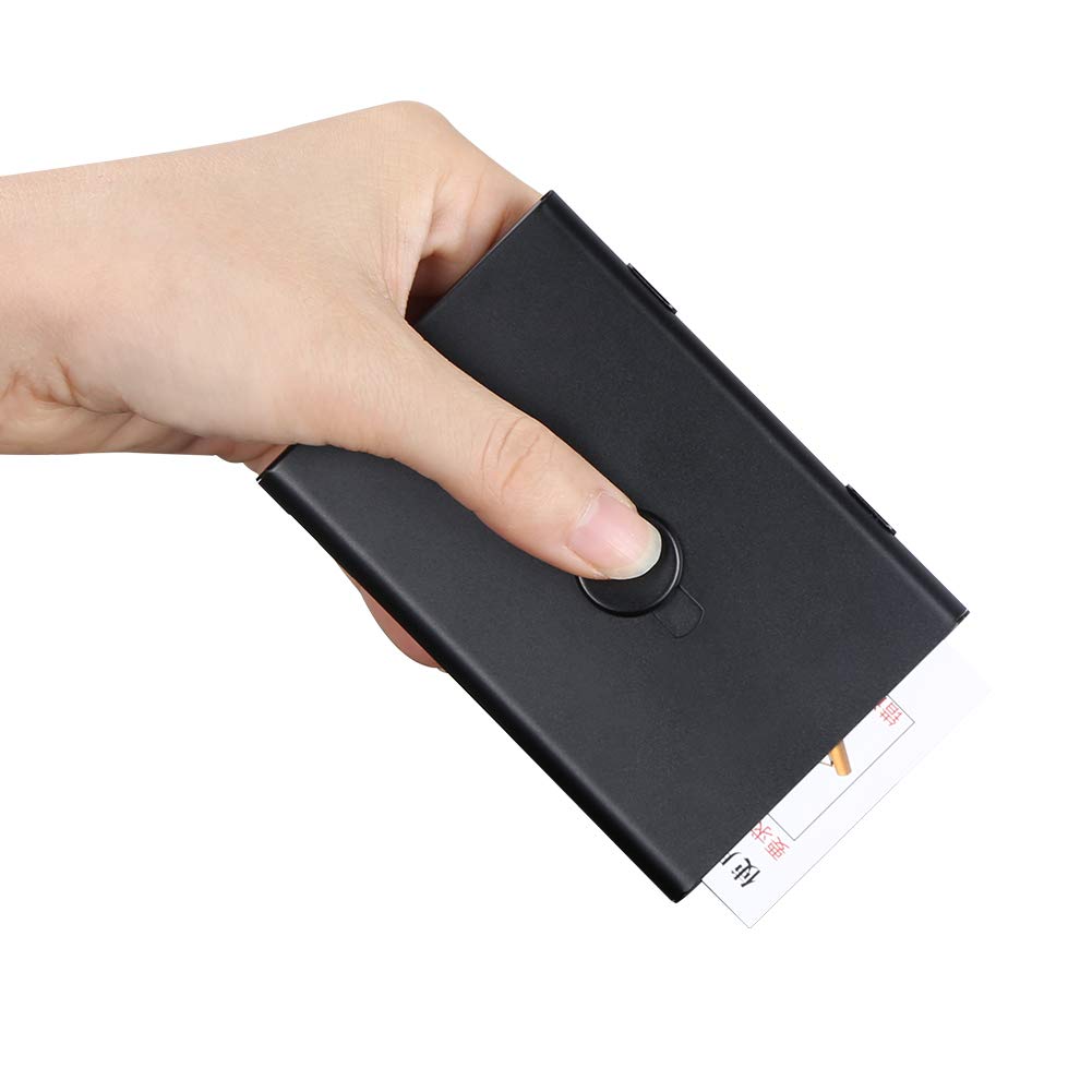 Stainless Steel Business Card Holder for Men &amp; Women, Pocket Business Card Case Thumb-Drive Business Name Credit ID Card Holder (Gray)
