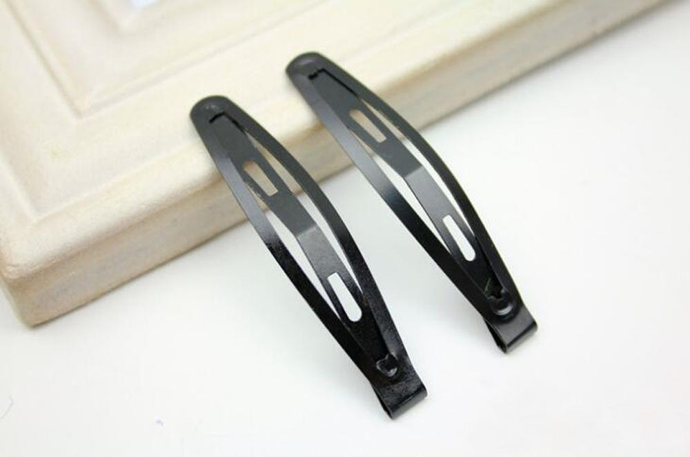 24 Pcs Women Large Black BB Clip - 3.15 Inch Long - Scrub Side Clip Female Hairpin Springboard Clip Liu Hai Clip