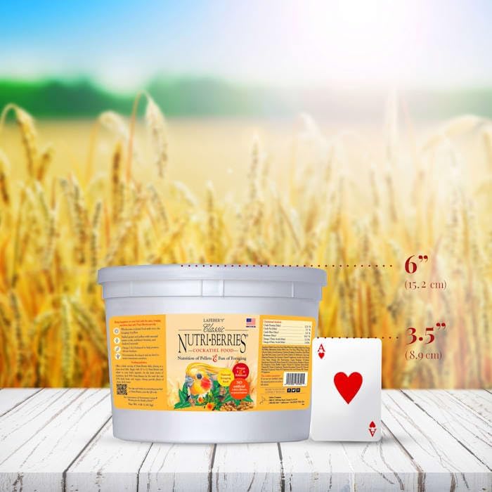 LAFEBER&#39;S Classic Nutri-Berries Pet Bird Food, Made with Non-GMO and Human-Grade Ingredients, for Cockatiels (4 lb)