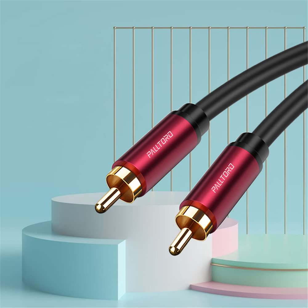 PALLTORO 2 RCA Cable, [ Hi-Fi, Double Shielded ] 2RCA M