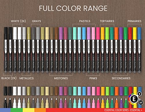 Acrylic Paint Pens Assorted Vibrant Markers for Rock Painting, Canvas, Glass, Mugs, Wood, Fabric, Metal, Ceramics. Non Toxic, Quick Dry, Multi-Surface, Lightfast (EXTRA FINE)