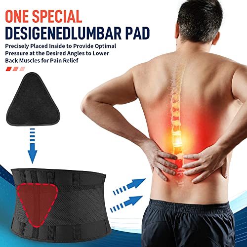 FEATOL Breathable Back Brace with Lumbar Pad for Women 
