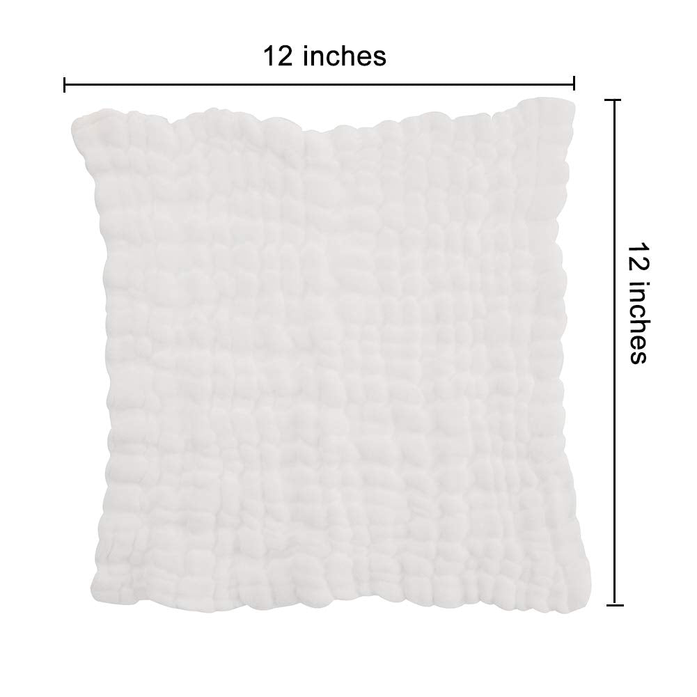 Baby Muslin Washcloths - Set of 5 Soft Cotton Baby Wipes Face Towels for Newborn/Infant/Kids 12x12(Multi-Colored)