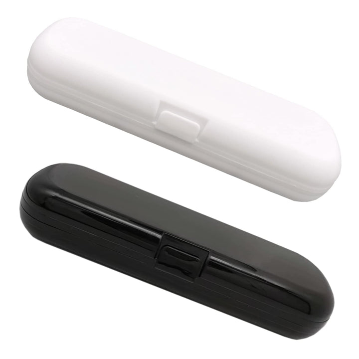 2 Pcs Electric Toothbrush Travel Case, Portable Travel Toothbrush Holder for Electric Toothbrush Set (White and Black)