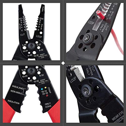 WG-015 Professional 8-inch Wire Stripper/wire crimping tool, Wire Cutter, Wire Crimper, Cable Stripper, Wiring Tools and Multi-Function Hand Tool.