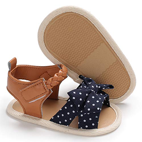 Baby Girl Sandals Summer Crib Shoes Bowknot Soft Sole Infant Girls Princess Dress Flats First Walker Shoes 6-12 month
