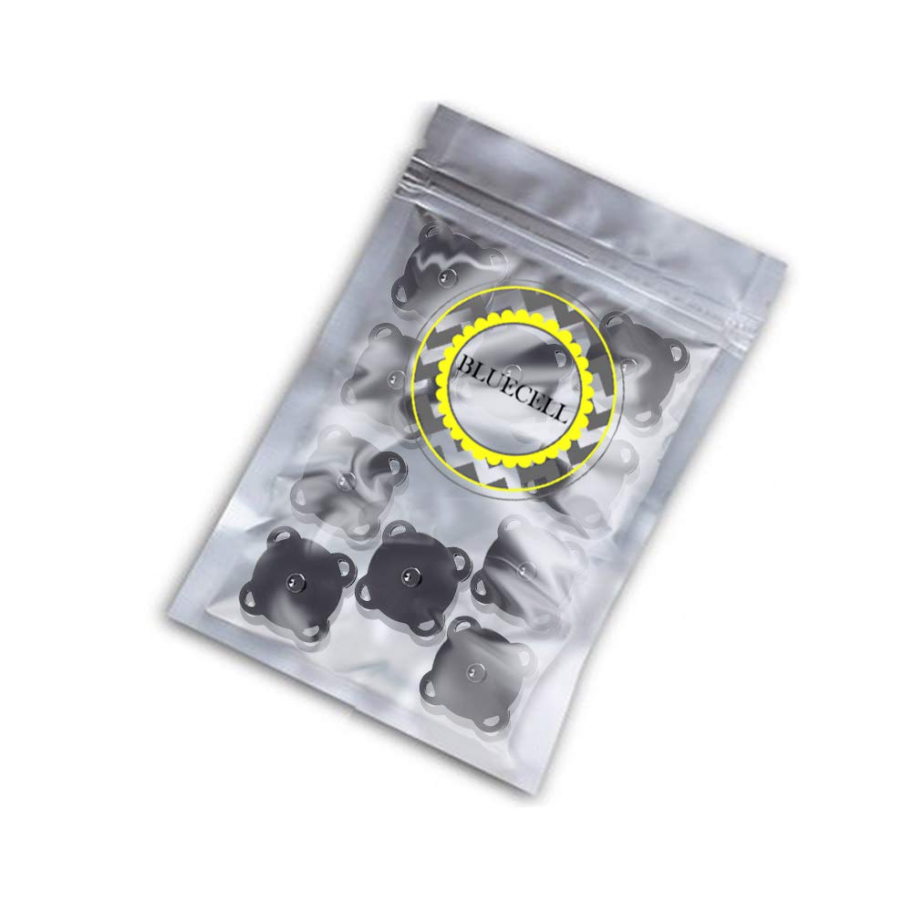 BCP 10 Sets 18mm Sew in Magnetic Bag Clasps Plum Blossom Bag Button, Snaps, Clasps, Great for Sewing Craft Clothing Bag (Smoke Black)