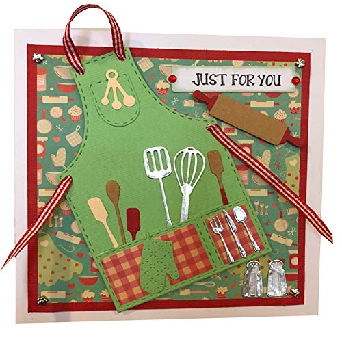 1 Pcs Kitchen Apron Cutting Dies, Metal Cutting Dies Stencils for DIY Cards Making Scrapbooking Dies Cuts Photo Album Art Cut Die Knife Mold 85MMx129MM