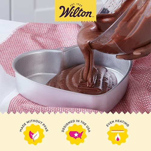 Decorator Preferred Heart Shaped Cake Pan, 8-In. Baking Pan for Lovely Cakes, Aluminum