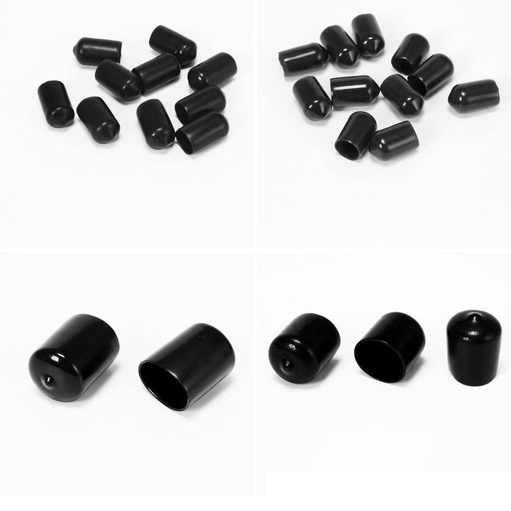 300 Pieces Screw Cap Rubber End Cap Bolt Screw Covers Caps Thread Protector Safety Cover, Black Pipe Post Bolt Screw Rubber Vinyl End Cap in 6 Sizes Form Inner Diameter 0.08 to 0.35 Inch