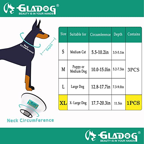 Soft Dog Cone Collar, 3 PCS (XL is Only 1 PCS) Flexible Plastic Cone for Dogs After Surgery, Dog Recovery Collar, Adjustable E-Collar for Large/Medium/Small Dogs Cat, Comfy Elizabethan Collar