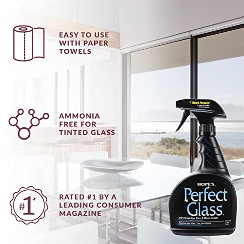 HOPE&#39;S Perfect Glass Cleaner Spray, Streak-Free