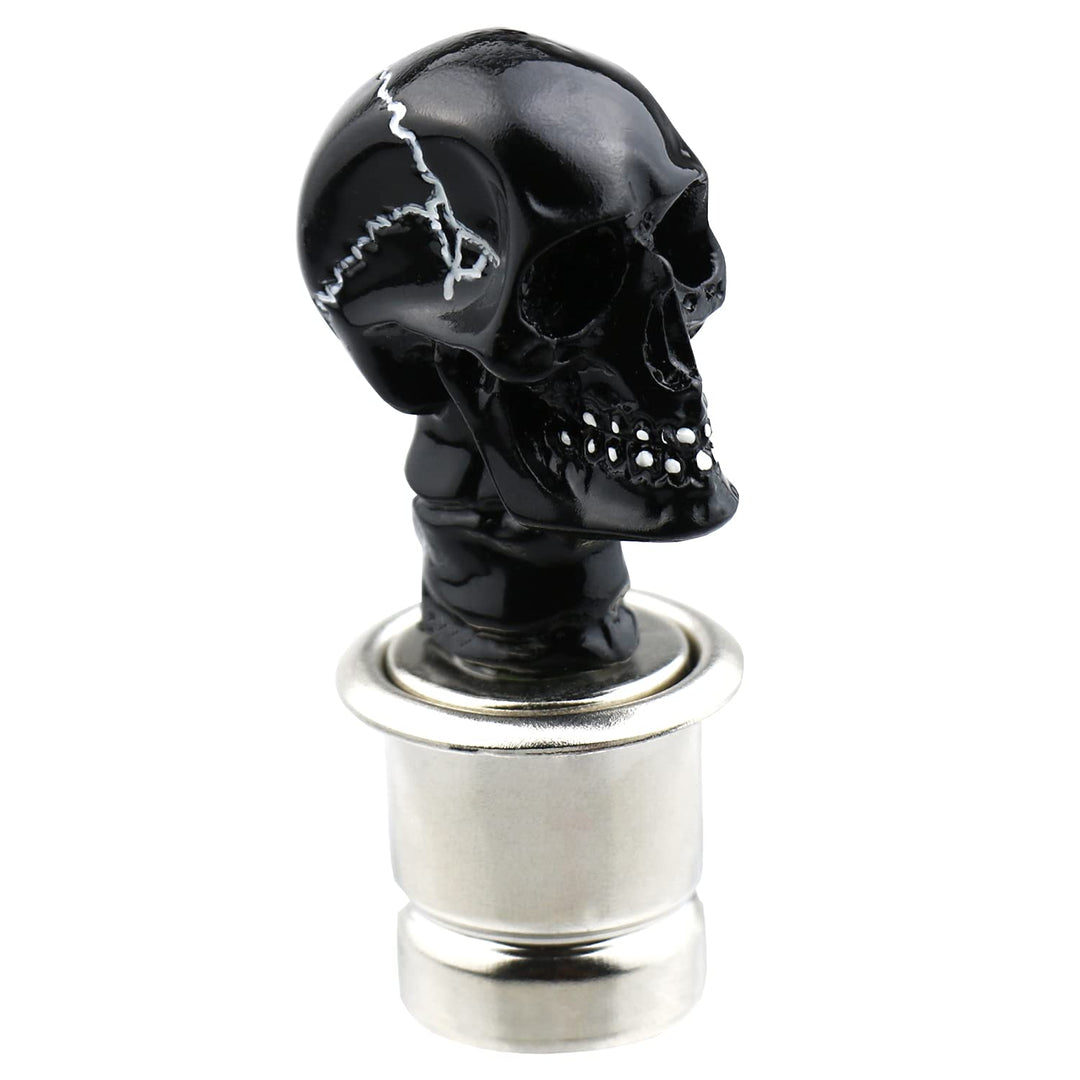Car Automatic Skull Cigarette Lighters Push Button Plug Replace Accessories Lighter Suitable Fit Most Vehicles (Black)