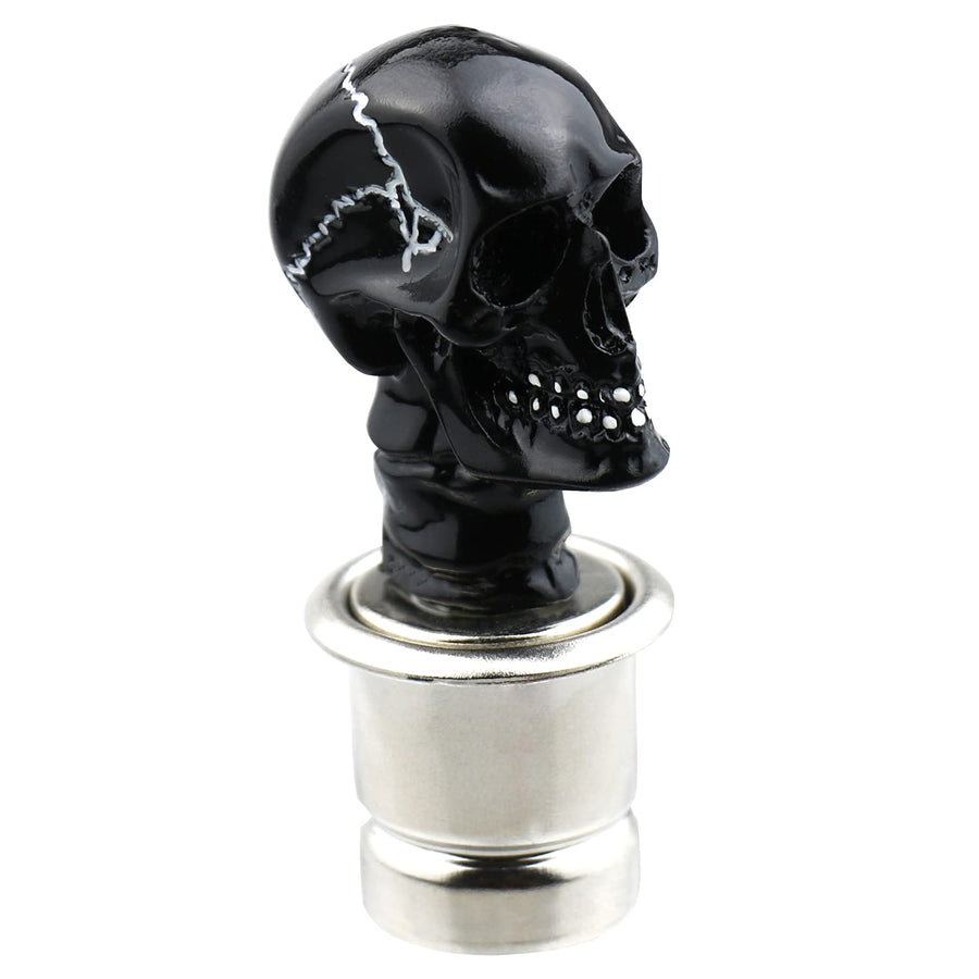 Car Automatic Skull Cigarette Lighters Push Button Plug Replace Accessories Lighter Suitable Fit Most Vehicles (Black)