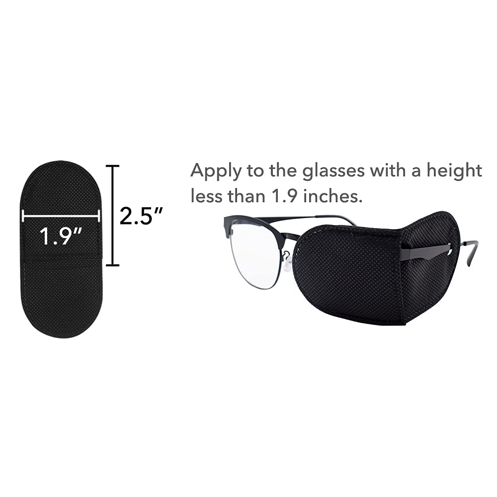 FCAROLYN 6pcs Eye Patches for Glasses (Large Size,Black