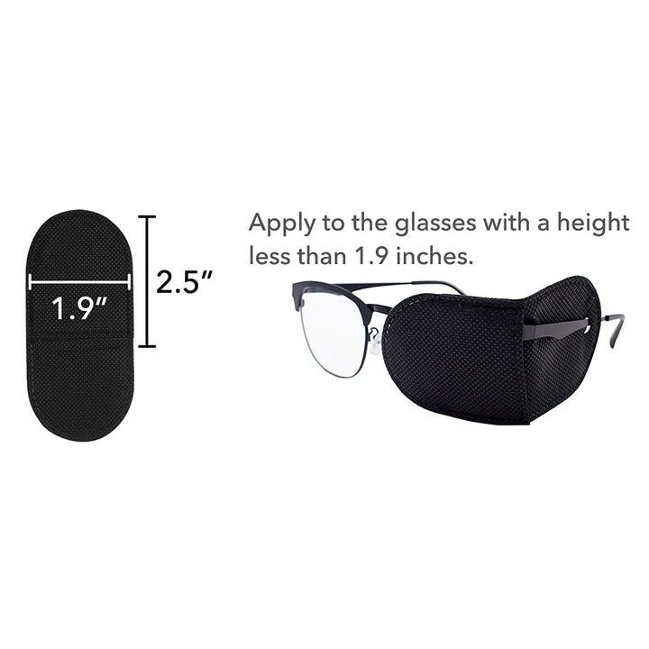 FCAROLYN 6pcs Eye Patches for Glasses (Large Size,Black