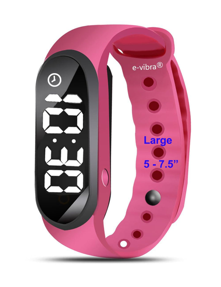 8 Alarm Vibrating Alarm Watch Medical Reminder Watch - with Timer and 8 Daily Alarms (Hot Pink - Large)