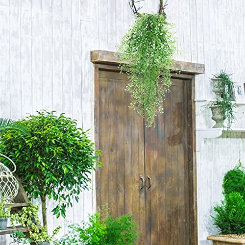 Fake Hanging Plants Artificial Ferns for Outdoor Hanging Faux Plants Vine Ivy Faux Fern Hanging Vines Wall Plants for Home Garden Party Wedding Decor (White 4P)