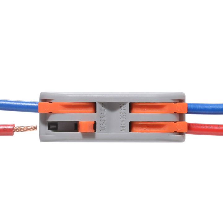 10 Pcs Conductor Compact Connectors Lever Wire Nut Electrical Connectors with Fixed Base for 2 Circuit Inline Splices 28-12 AWG