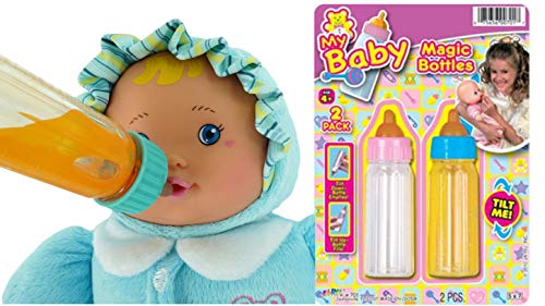 Ja-Ru Magic Baby Doll Bottles Milk Bottle and Juice Bottle, Great Baby Doll Accessories. Set with 2 Bottles. 701-1