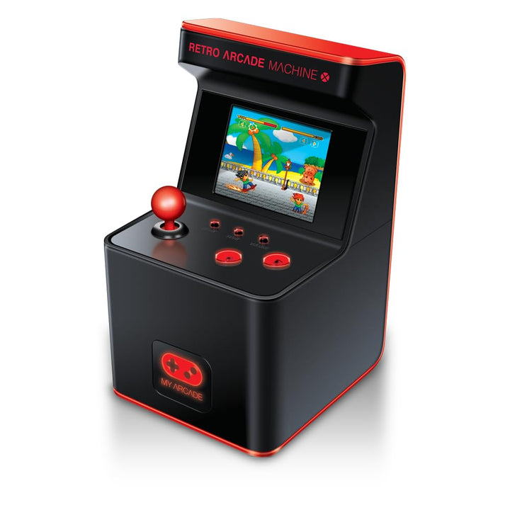 Retro Arcade Machine X Playable Mini Arcade: 300 Retro Style Games Built In, 5.75 Inch Tall, AA Battery Powered, 2.5 Inch Color Display, Illuminated Buttons, Speaker, Volume Control