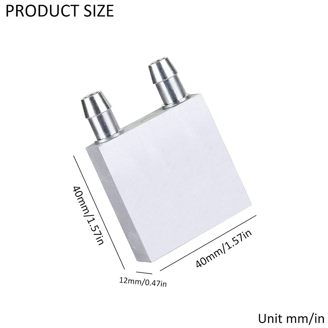 Aluminum Water Cooling Block,Liquid Cold Water Plate Heat Sink Water-Cooled Exchanger Head semiconductor Refrigeration Sheet CPU Graphics Radiator Heatsink Endothermic Head (40 x 40 x 12mm)2pcs