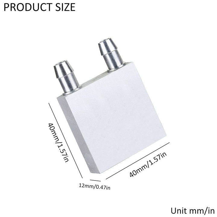 Aluminum Water Cooling Block,Liquid Cold Water Plate Heat Sink Water-Cooled Exchanger Head semiconductor Refrigeration Sheet CPU Graphics Radiator Heatsink Endothermic Head (40 x 40 x 12mm)2pcs