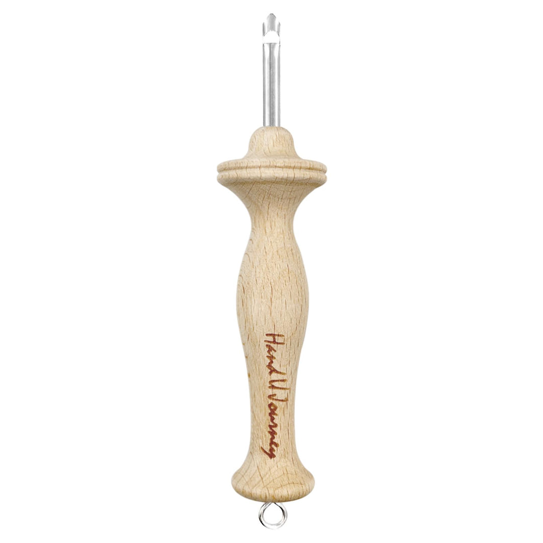 Hand U Journey 10# Regular Size Beech Wood Handle Punch Needle Rug Hooking Tool with Oxford Open-Side Design