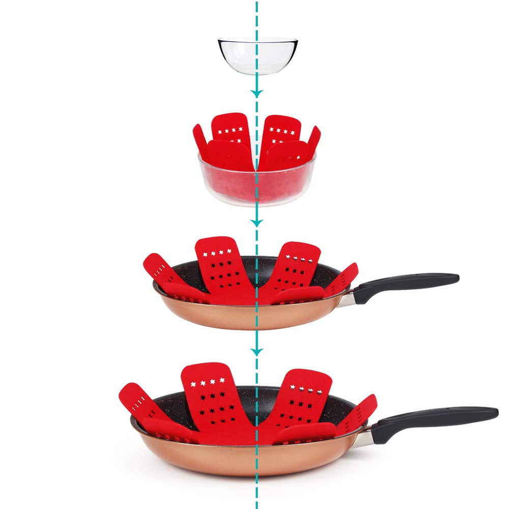 Pan Pot Protectors, Larger & Thicker Pan Protector with Stars, Set of 12 and 3 Different Sizes, Red Pot Divider Pads for Protecting and Separating Your Cookware