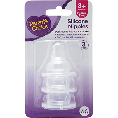 Silicone Nipples Parent&#39;s Choice 3 Months Medium Flow BPA Free