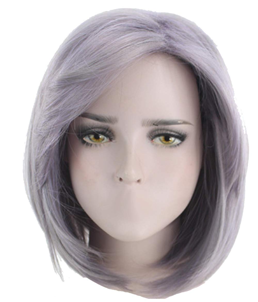 Purple2073: Jistl Synthetic Short Hair Short Wigs For Women Bob Straight Hair Cosplay Wigs Synthetic Hair Wig For Women Shoulder Length 33Cm (Purple2073)