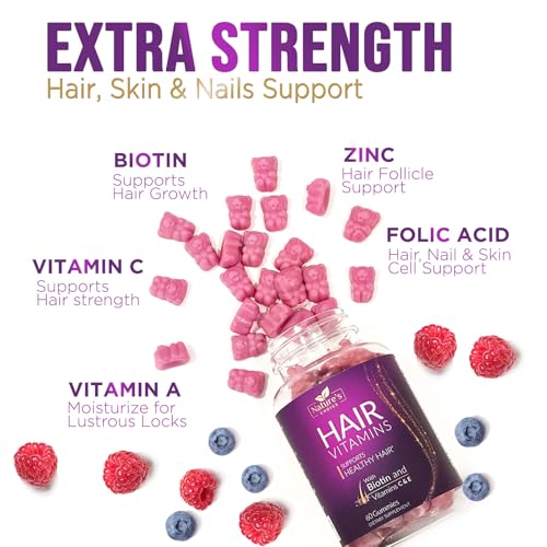 Hair Vitamins Gummies with Biotin 5000 mcg Vitamin E &a