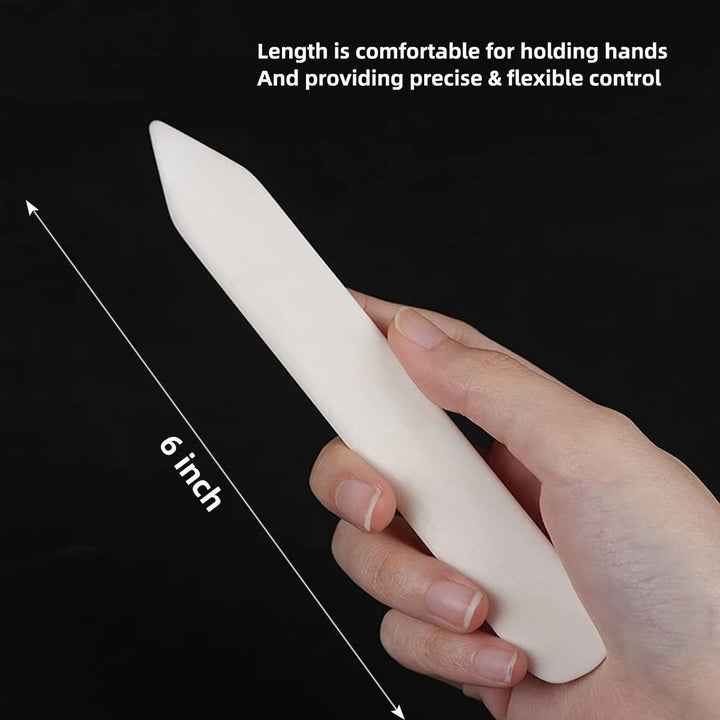 Bone Folder Genuine 2Pcs Cattle Bone Paper Creaser Scrapbooking Tool for DIY Handmade Burnishing Bookbinding Cards and Paper Crafts