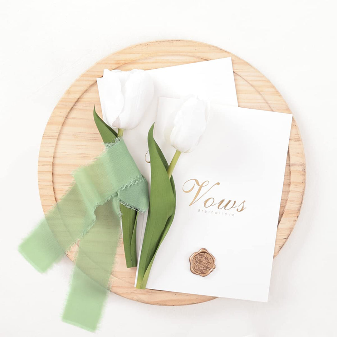 Socomi Sage Green Handmade Fringe Chiffon Silk Ribbon 1