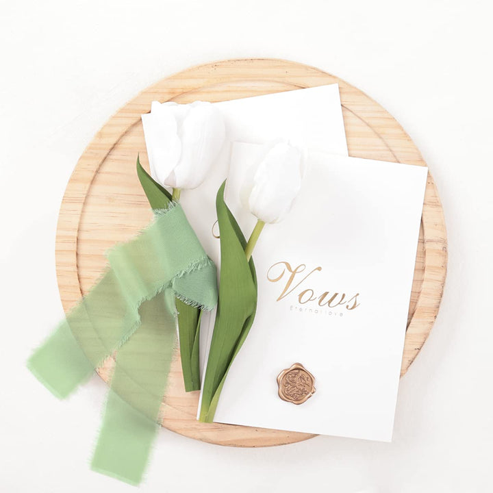 Socomi Sage Green Handmade Fringe Chiffon Silk Ribbon 1