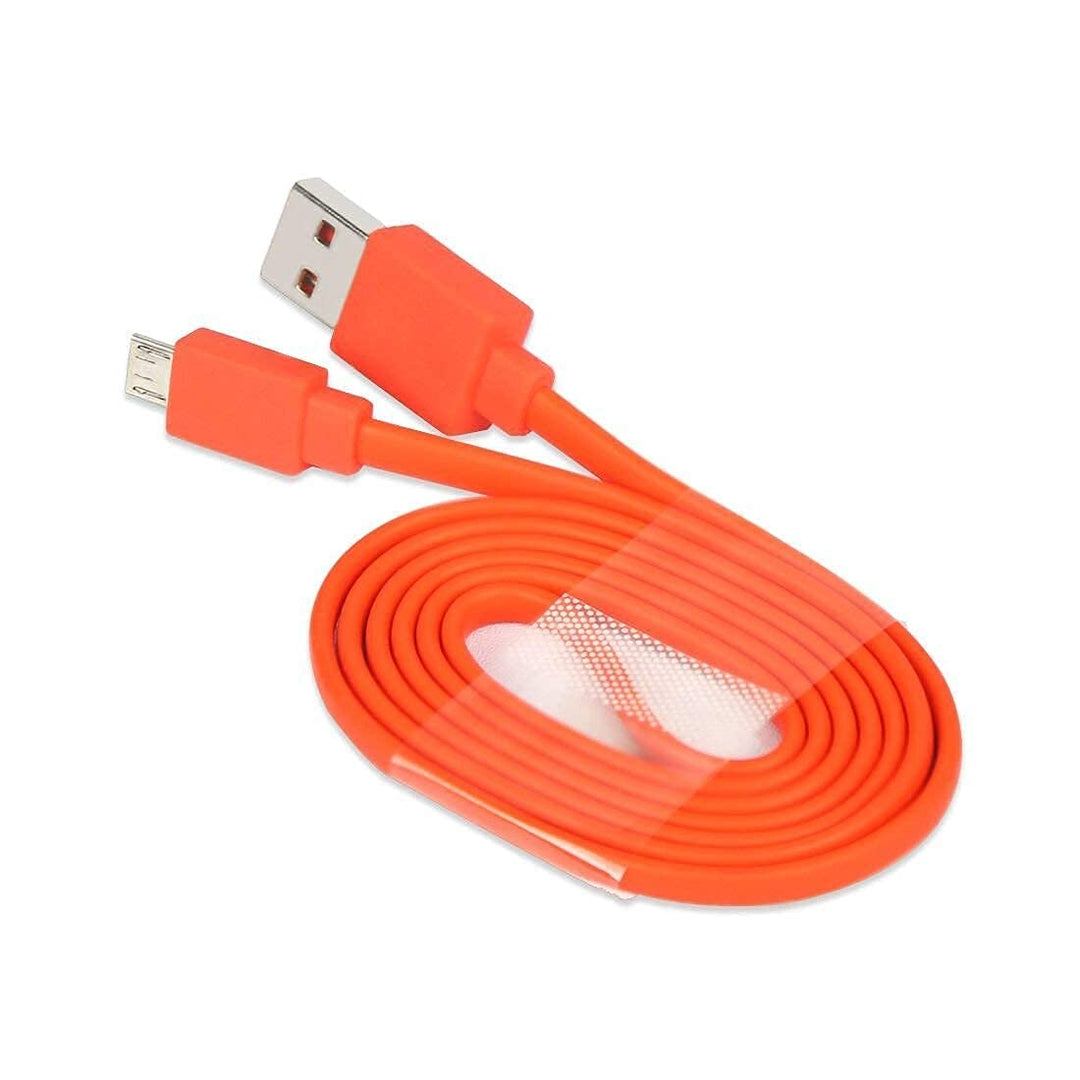 Flip4 Micro USB Charging Flat Cable Power Cord Compatible with Flip 2 Flip 3 Flip 4 Charge 2 Go Wireless Speaker (Orange)