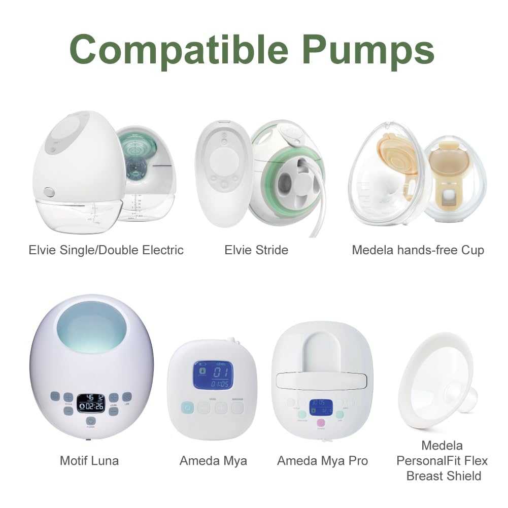 Maymom 17mm Flange Insert Compatible with Elvie Single/Double Electric, Elvie Stride Cup (24mm), Compatible with Medela PersonalFit Flex Shield, Not Original Elvie Replacement Pump Parts