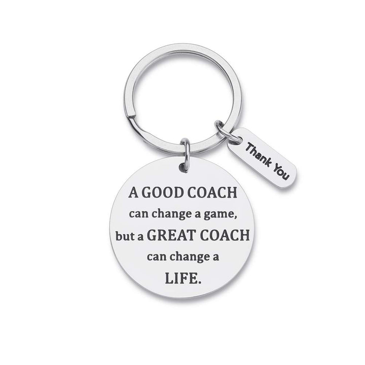 Coach Keychain Gifts for Coaches Men Women Basketball Cheerleading Thank You Appreciation Retirement Gifts Key Chain Gymnastics Swim Volleyball a Great Coach Can Change a Life Key Tag Pendant Gifts
