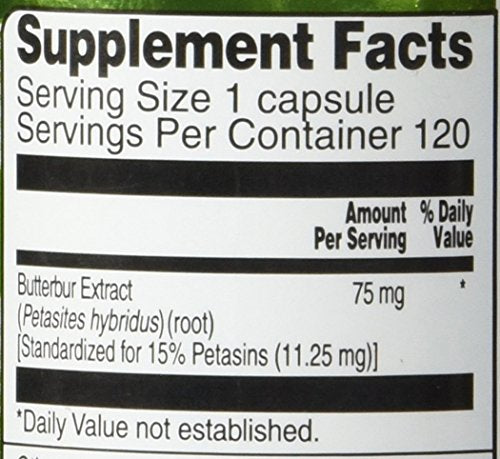 Vitacost Butterbur Extract - Standardized - 75 mg - 120