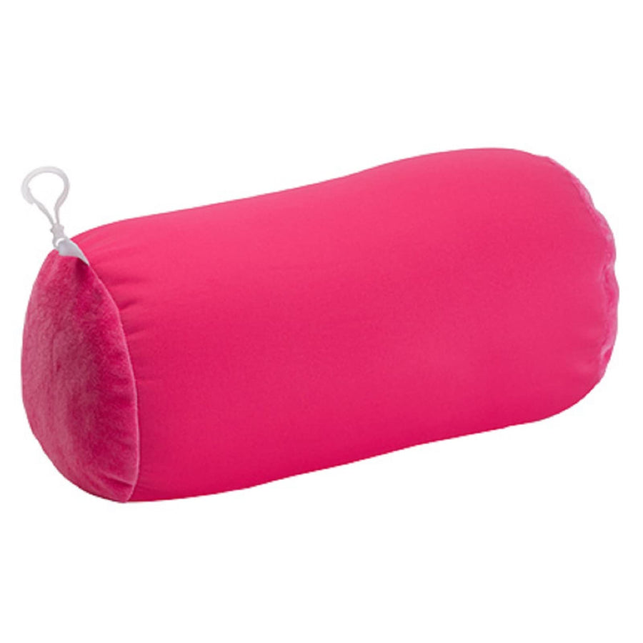 Microbead Bolster Tube Travel Pillow, Compact, Perfect for Plane or Car, Pink