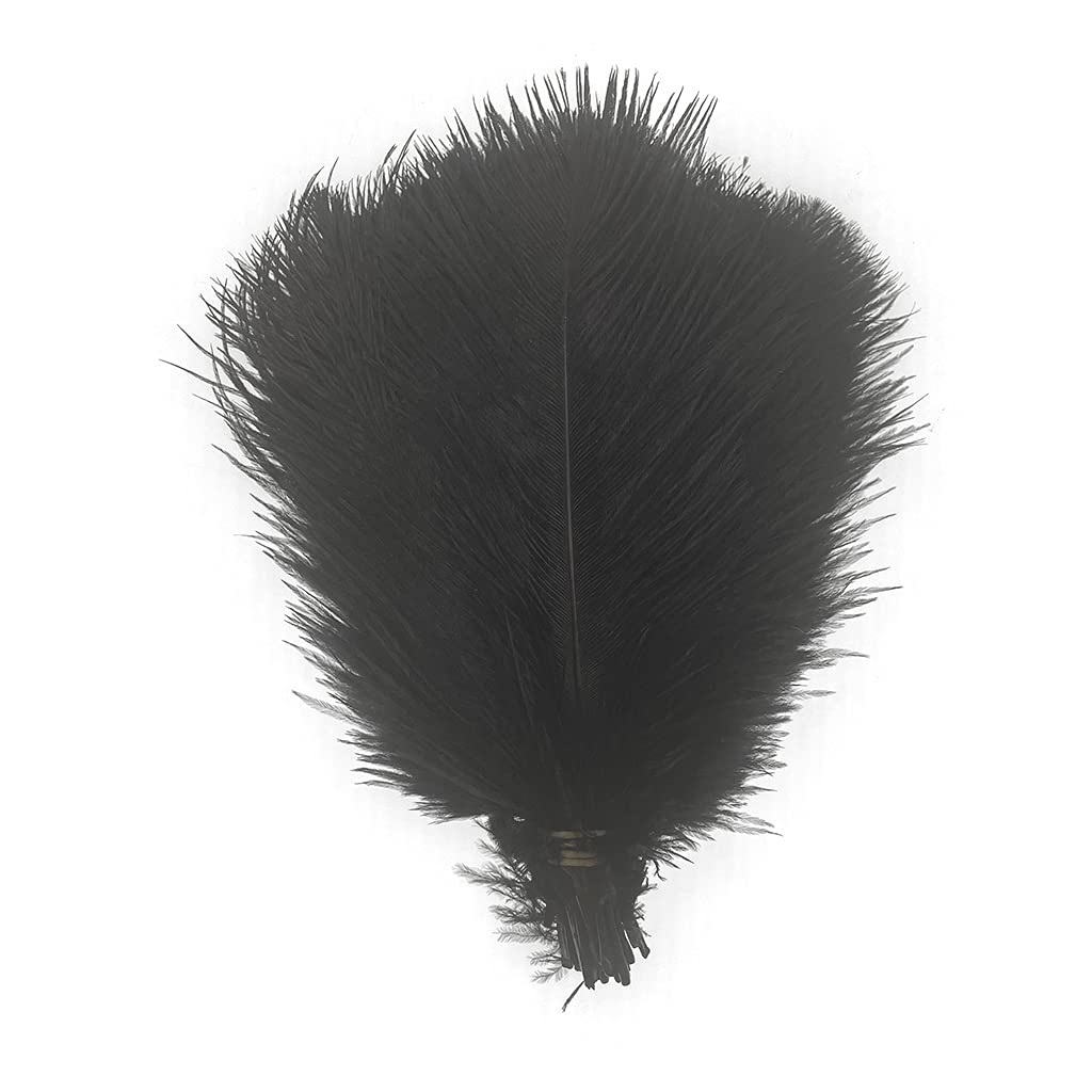 50pcs 8-10inches Ostrich Feathers Craft for Wedding Party centerpieces Home Decoration (Black)