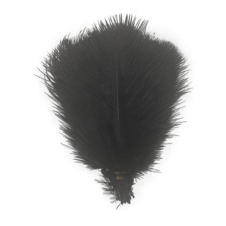 50pcs 8-10inches Ostrich Feathers Craft for Wedding Party centerpieces Home Decoration (Black)