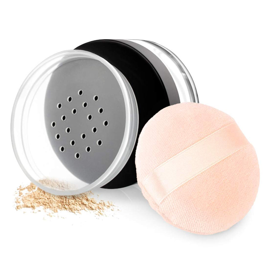 Kalevel Empty Makeup Powder Container 50ml with Puff Lo